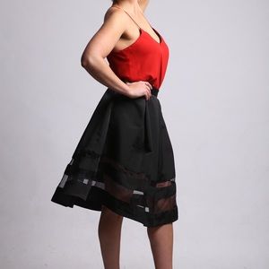 Black formal midi skirt